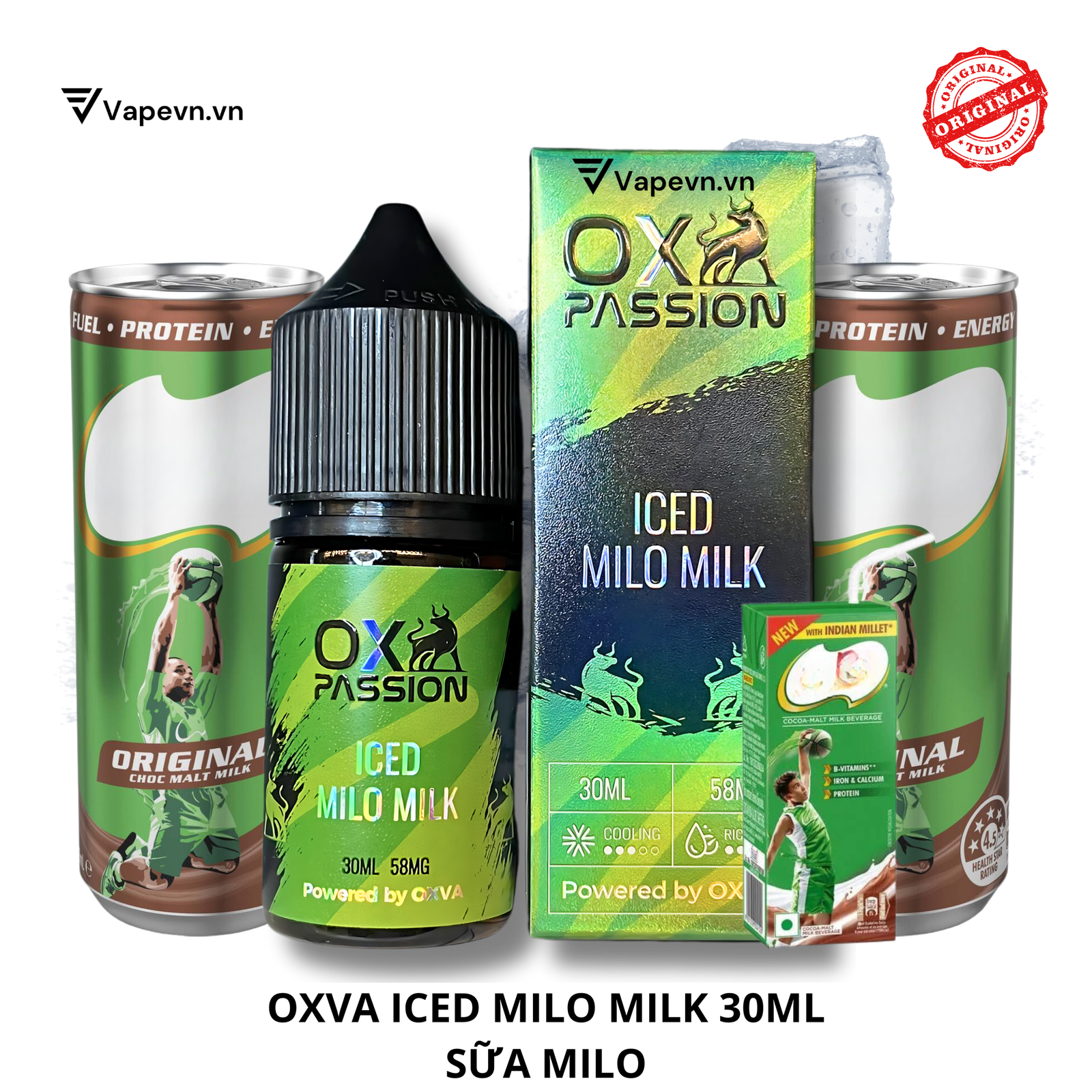 Tinh dầu salt SALTNIC OXVA ICED MILO MILK 30ML pod vũng tàu vape vũng tàu thuốc lá điện tử