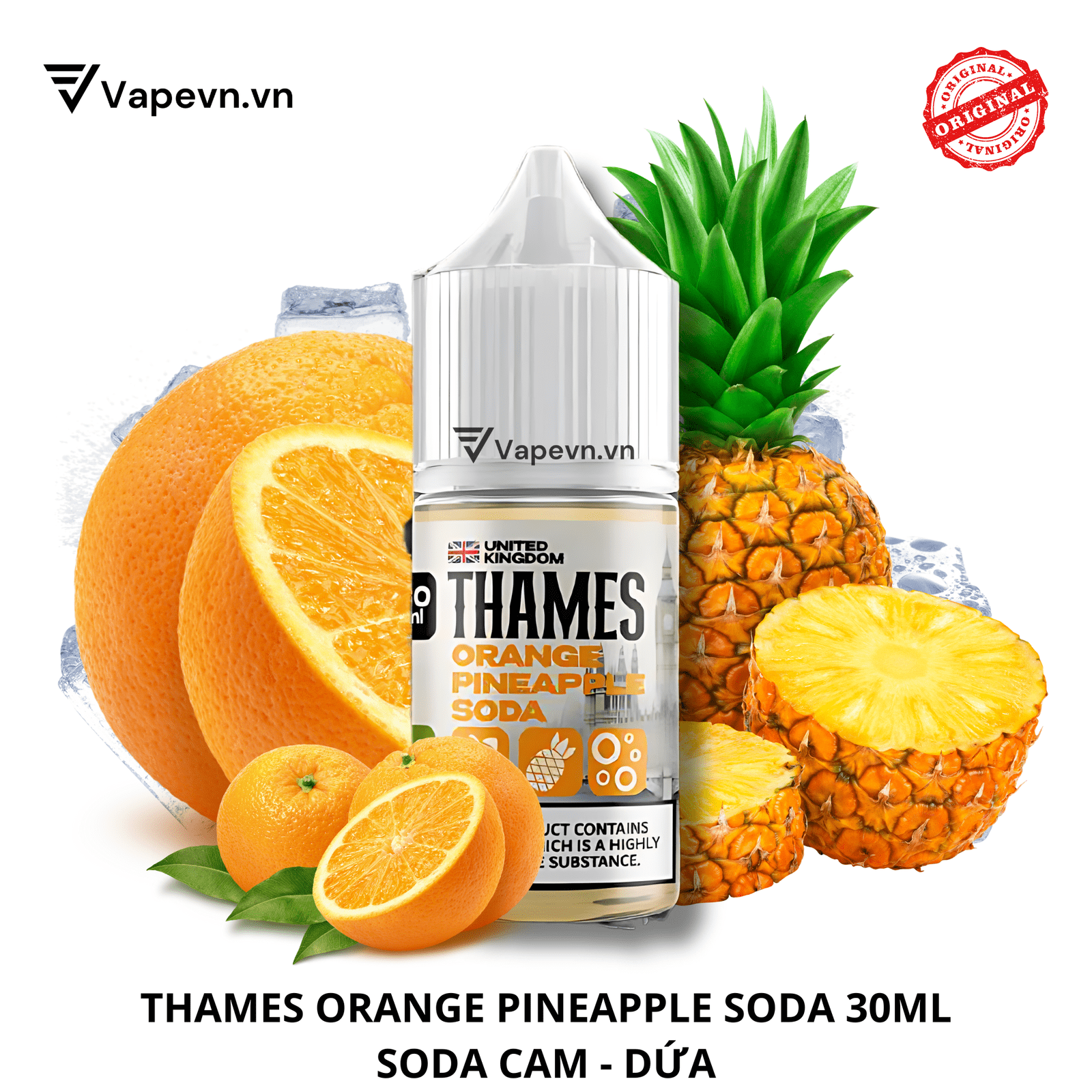 tinh dầu salt SALTNIC THAMES ORANGE PINEAPPLE SODA 30ML pod vũng tàu vape vũng tàu thuốc lá điện tử