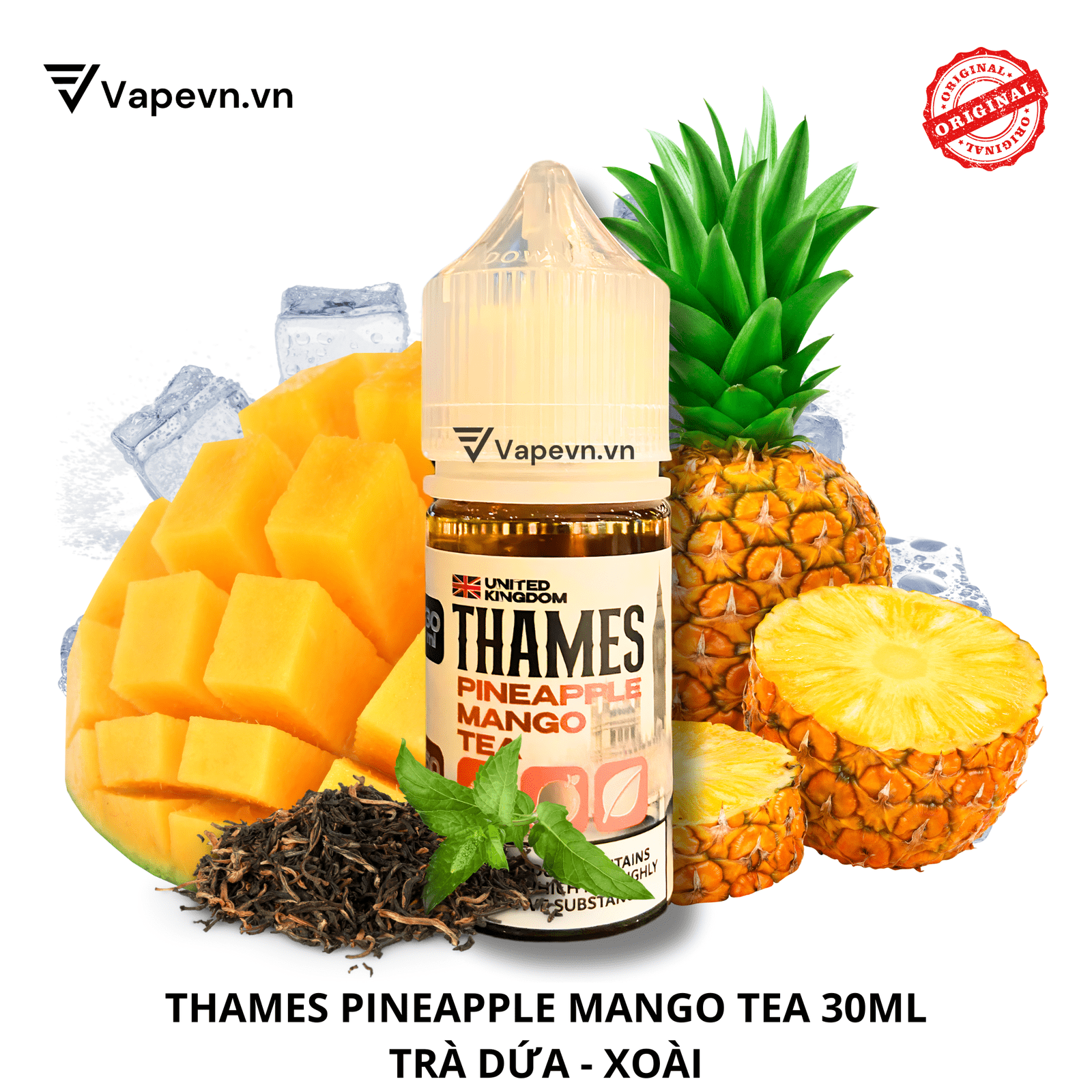 SALTNIC THAMES PINEAPPLE MANGO TEA 30ML tinh dầu salt pod vũng tàu vape vũng tàu thuốc lá điện tử