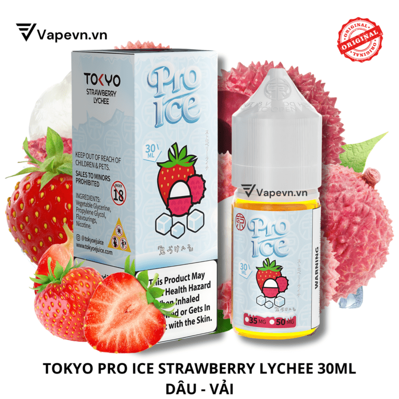 Tinh dầu Pod Tokyo Pro Ice Strawberry Lychee Salt Juice 30ml | Hương Dâu Vải Thanh Ngọt