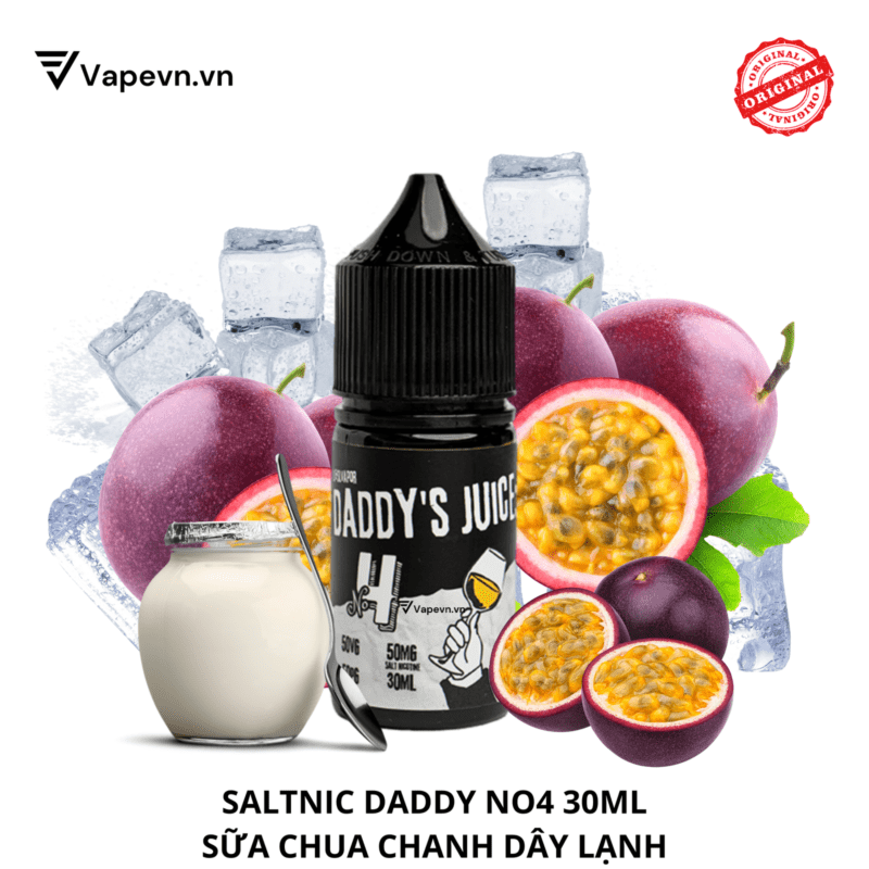 Tinh Dầu Pod Salt Nic Daddy's Juice No.4 30ML Juice | Hương Vị Sữa Chua Chanh Dây