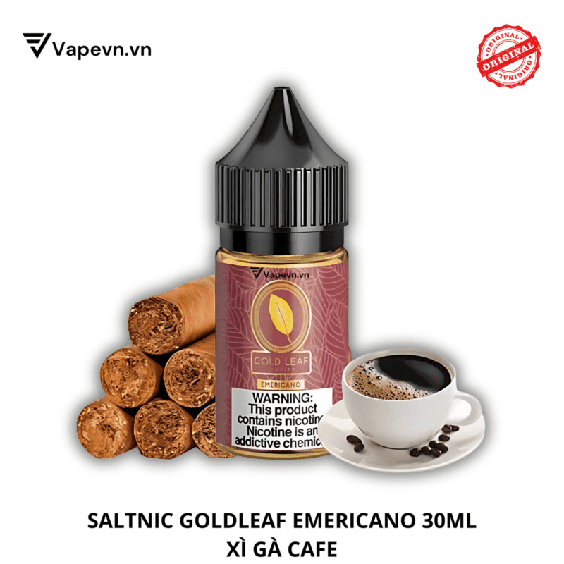 Tinh dầu Pod Salt Nic Goldleaf Emericano 30ml là sự kết hợp hoàn hảo giữa hương vị cà phê tinh khiết và cảm giác xì gà ấm áp. Sản phẩm này mang đến trải nghiệm vaping độc đáo cho những ai yêu thích sự phong phú trong hương vị. Quy trình sản xuất nghiêm ngặt đảm bảo chất lượng cao nhất, từ nguyên liệu cho đến thành phẩm.