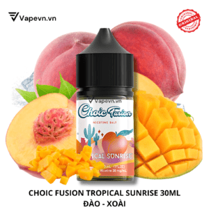 Tinh dầu pod salt Choic Fusion Tropical Sunrise mang đến sự kết hợp hoàn hảo giữa hương vị đào tươi và xoài chín ngọt. Với mỗi hơi vape, bạn sẽ cảm nhận được cảm giác mát lạnh, sảng khoái như đang tận hưởng buổi bình minh trên bãi biển nhiệt đới. Đây là sự lựa chọn tuyệt vời cho những ai yêu thích hương vị tươi mới và đậm chất nhiệt đới.