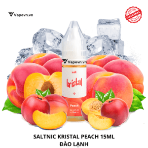 Khám phá tinh dầu pod salt nic Kristal Peach (Đào) 15ml, sự lựa chọn hoàn hảo cho những ai yêu thích hương vị trái cây ngọt ngào và tươi mát. Được chiết xuất từ quả đào chín mọng, sản phẩm mang đến trải nghiệm vaping tuyệt vời với hương thơm tự nhiên và thanh khiết.