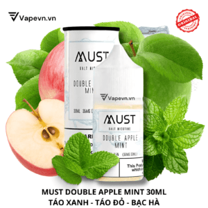 Tinh Dầu Pod Must Double Apple Mint Salt Juice 30ml – Hương Táo Xanh Táo Đỏ Mát Lạnh