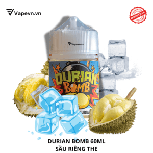 Durian Bomb Frozen (Sầu Riêng Lạnh) 60ml là tinh dầu vape freebase cao cấp, mang đến hương vị độc đáo và đậm chất sầu riêng lạnh. Sản phẩm này là lựa chọn hoàn hảo cho những tín đồ yêu thích hương vị mạnh mẽ, tươi mát và đậm đà, giúp bạn có những trải nghiệm vaping thú vị và mới lạ.