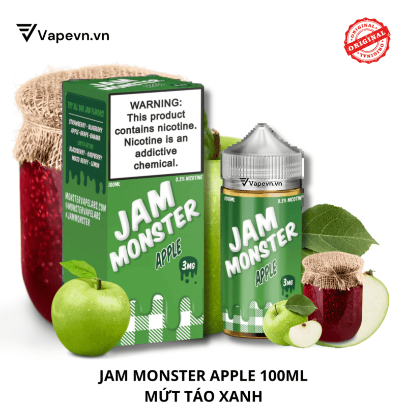 Jam Monster Apple 100ml là tinh dầu vape freebase mang đến hương vị ngọt ngào như mứt táo homemade, kết hợp từ những quả táo chín mọng, tạo nên trải nghiệm vaping mượt mà và đầy hấp dẫn. Sản phẩm được thiết kế với dung tích 100ml, phù hợp cho những ai yêu thích sự tươi mới và muốn tận hưởng hương thơm ngọt ngào trong từng hơi thở.