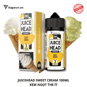 Tinh dầu vape Freebase Juice Head Sweet Cream 100ml là một sản phẩm nổi bật trong thế giới vaping với hương vị kem ngọt thơm ngon. Sự kết hợp hoàn hảo giữa hương vị kem béo và cảm giác mát lạnh mang lại trải nghiệm vaping đặc biệt, khó cưỡng lại.