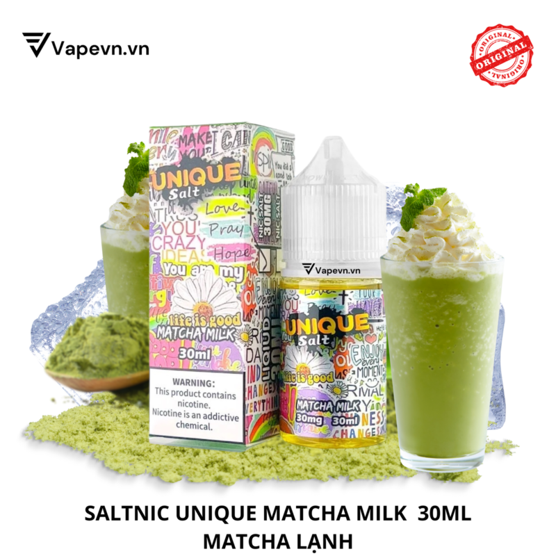 Tinh dầu Pod Unique Matcha Milk 30ml Salt Juice | Vị Trà Sữa Matcha