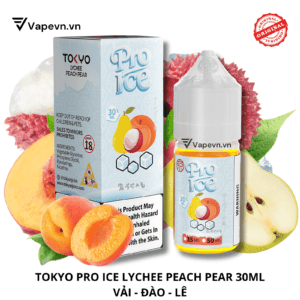 Tinh dầu Pod Tokyo Pro Ice Lychee Peach Pear Salt Juice 30ml | Hương Vải Đào Lê Độc Đáo