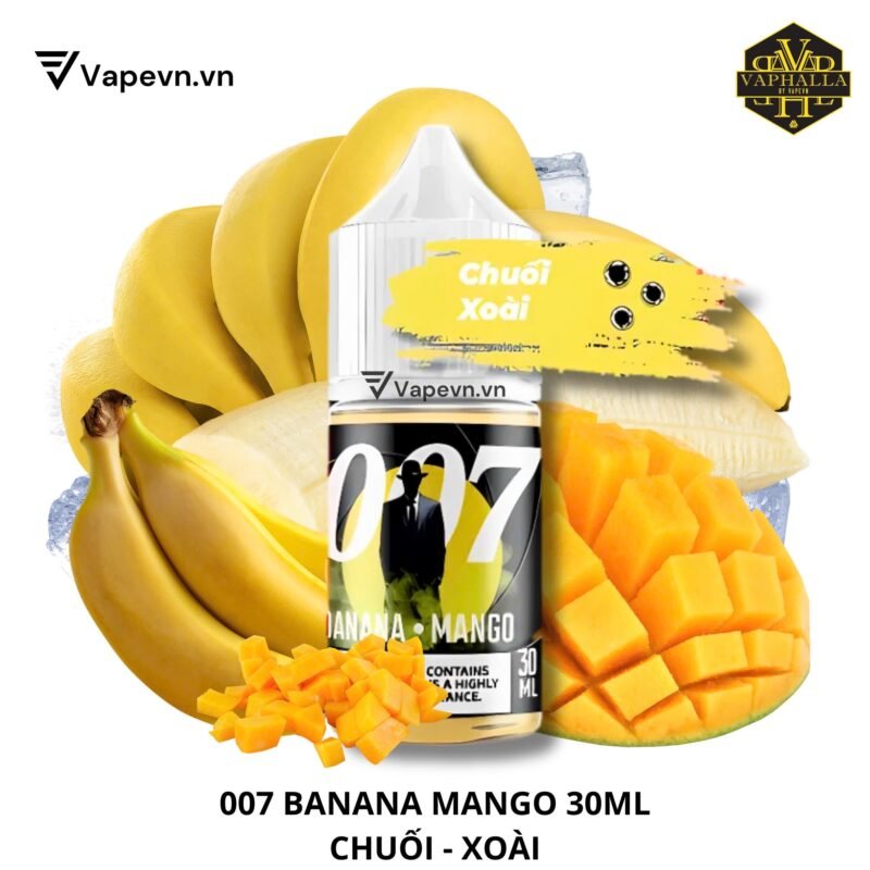 Tinh Dầu Pod 007 Banana Mango Salt 30ml Juice | Hương Vị Chuối Xoài Nhiệt Đới