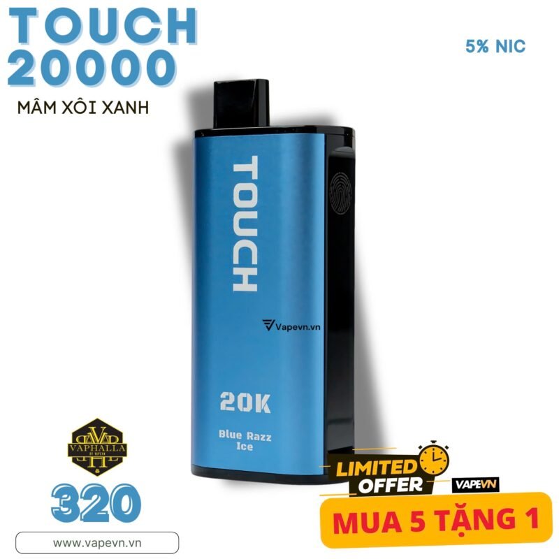 POD 1 LẦN TOUCH 20000 BLUE RAZZ ICE ( VIỆT QUẤT MÂM XÔI )