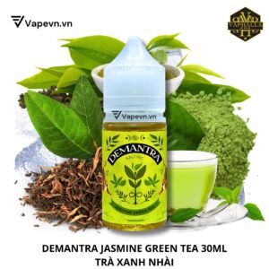 Tinh dầu thuốc lá điện tử Demantra Jasmine Green Tea Salt 30ml là sản phẩm nổi bật với sự kết hợp tinh tế giữa trà xanh và hoa nhài.