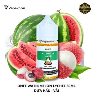 Tinh dầu pod salt nic Onfe Flavor Lab Watermelon Lychee (dưa hấu vải) dung tích 30ml là một sự kết hợp hoàn hảo giữa vị ngọt thanh của dưa hấu và hương thơm dịu nhẹ của vải, mang đến cho người dùng trải nghiệm vaping mới lạ và tươi mát. Sản phẩm này được thiết kế nhằm kích thích vị giác, giúp bạn cảm nhận được hương vị tự nhiên và sảng khoái trong từng hơi hút.