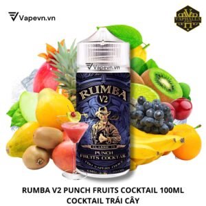 Tinh Dầu Vape Freebase Rumba V2 Punch Fruits Cocktail 100ml – Hương Vị Cocktail Trái Cây Nhiệt Đới