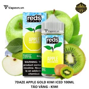 Tinh Dầu Vape Daze Reds Apple Gold Kiwi Iced Freebase Juice 100ml | Vị Táo Kiwi Vàng