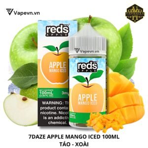 ChatGPT đã nói: ChatGPT Tinh Dầu Vape Daze Reds Apple Mango Iced Freebase Juice 100ml | Vị Táo Xoài