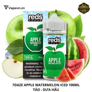 ChatGPT đã nói: ChatGPT Tinh Dầu Vape Daze Reds Apple Watermelon Iced Freebase Juice 100ml | Vị Táo Dưa Hấu