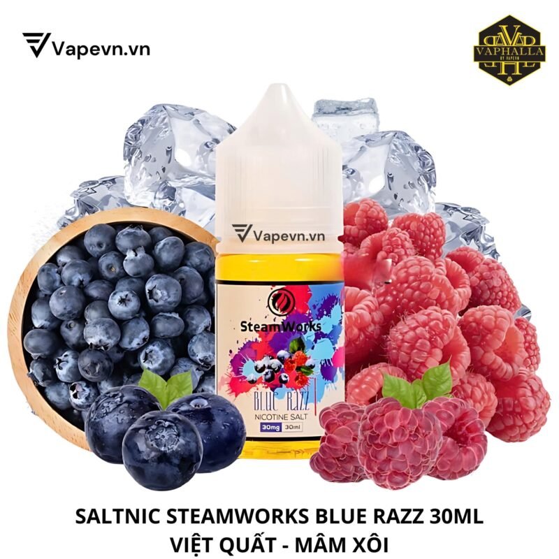 SALTNIC tinh dầu pod STEAMWORKS BLUE RAZZ 30ML | VIỆT QUẤT MÂM XÔI