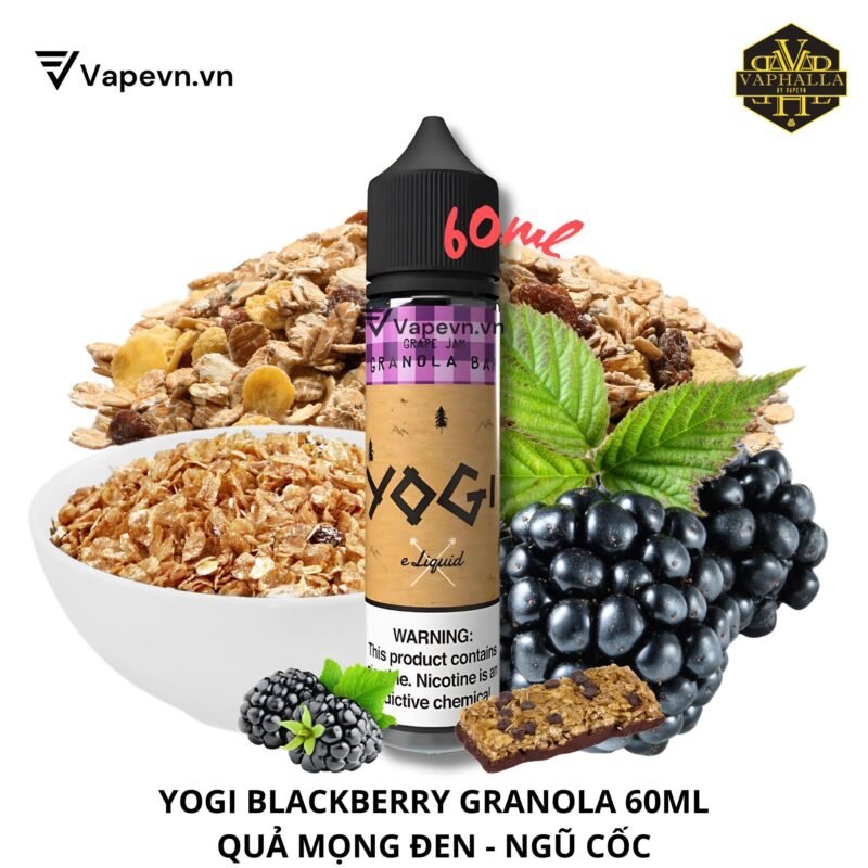 Tinh Dầu Vape Yogi Blackberry Freebase Juice 60ml | Ngũ Cốc Nho Đen