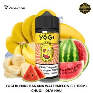 Tinh Dầu Vape Yogi Blends Chuối Dưa Hấu Freebase 100ml | Banana Watermelon