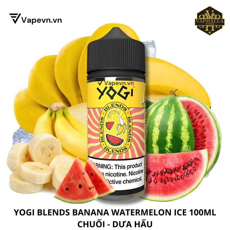 Tinh Dầu Vape Yogi Blends Chuối Dưa Hấu Freebase 100ml | Banana Watermelon