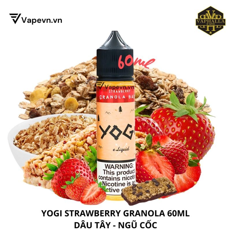 Tinh Dầu Vape Yogi Strawberry Freebase Juice 60ml | Ngũ Cốc Dâu