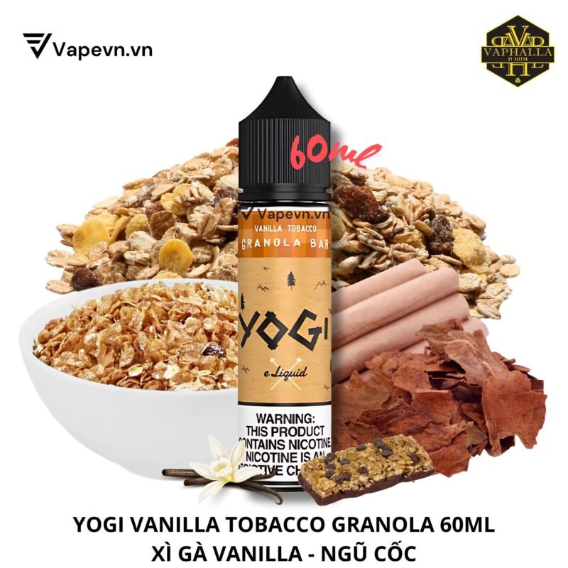 Tinh Dầu Vape Yogi Vanilla Tobacco Freebase Juice 60ml | Ngũ Cốc Xì Gà Vani